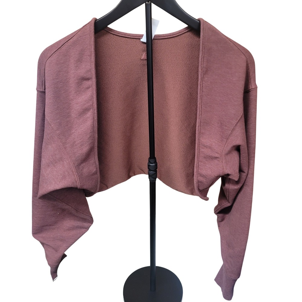 Vitality Cropped Sweatshirt Pullover Maroon Long Sleeve Casual Women's Size M